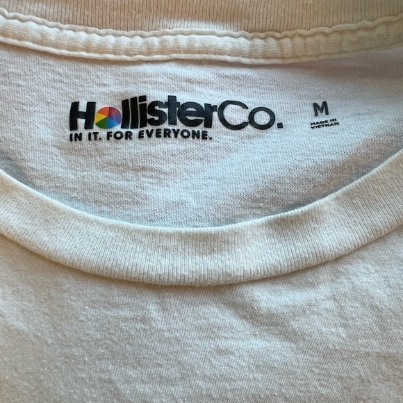 HOLLISTER Unisex White Stripe LS MEDIUM - Picture 8 of 8